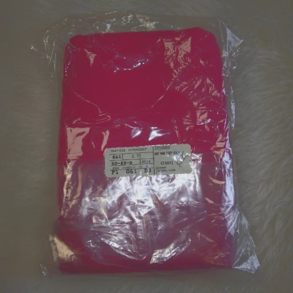 FABRIC Joann Hot Pink Cozy Solid Flannel, 2 yards